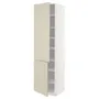 IKEA METOD МЕТОД, высокий шкаф с полками / 2 дверцы, белый / гавсторпский бежевый, 60x60x220 см 394.701.89 фото