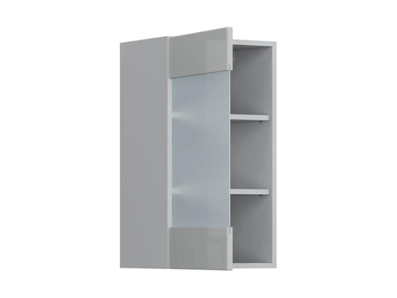Кухонный шкаф BRW Top Line 40 см левосторонний с витриной серый глянец, серый гранола/серый глянец TV_G_40/72_LV-SZG/SP фото №3
