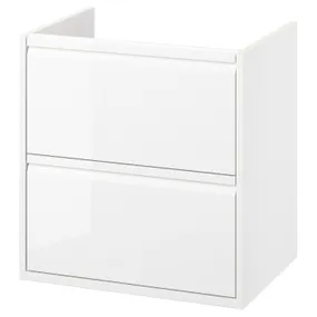 IKEA ÄNGSJÖN ЭНГШЁН, шкаф для раковины с ящиками, белый глянец, 60x48x63 см 305.350.86 фото
