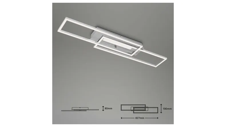 BRW Frame MID LED 2-позиционный металлический потолочный светильник серебристый 085523 фото №7