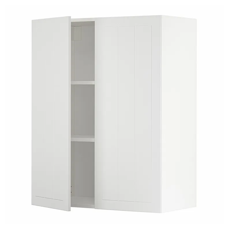 IKEA METOD МЕТОД, навісна шафа з полицями / 2 дверцят, білий / стенсундський білий, 80x100 см 494.626.88 фото №1