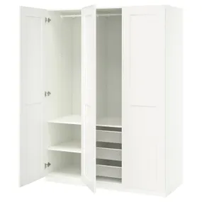 IKEA PAX ПАКС / GRIMO ГРІМО, гардероб, комбінація, білий/білий, 150x60x201 см 995.753.48 фото