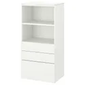 IKEA SMÅSTAD СМОСТАД / PLATSA ПЛАТСА, книжкова шафа, білий білий / з 3 шухлядами, 60x42x123 см 094.205.15 фото thumb №1