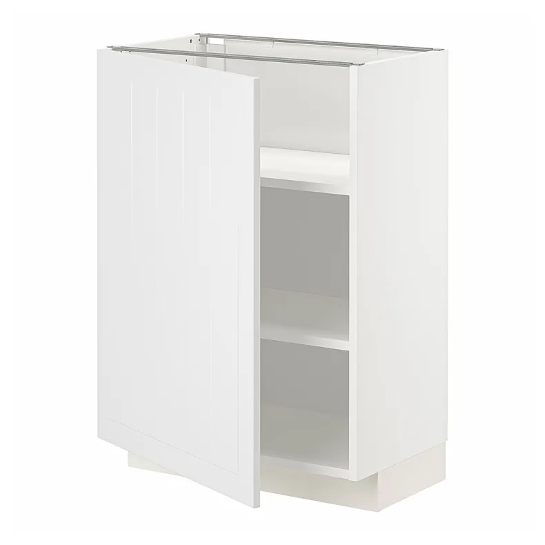 IKEA METOD МЕТОД, підлогова шафа з полицями, білий / стенсундський білий, 60x37 см 994.683.53 фото №1