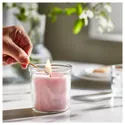 IKEA LUGNARE ЛУГНАРЕ, ароматизована свічка у склянці, жасмин / рожевий, 40 Години 305.023.83 фото thumb №2