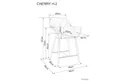 Барний стілець оксамитовий SIGNAL CHERRY H-2 VELVET Bluvel 14 - сірий фото thumb №2