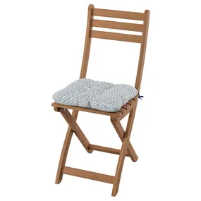 IKEA ASKHOLMEN АСКХОЛЬМЕН, стілець, вуличний, складний темно-коричневий / синій кльосан 295.292.08 фото
