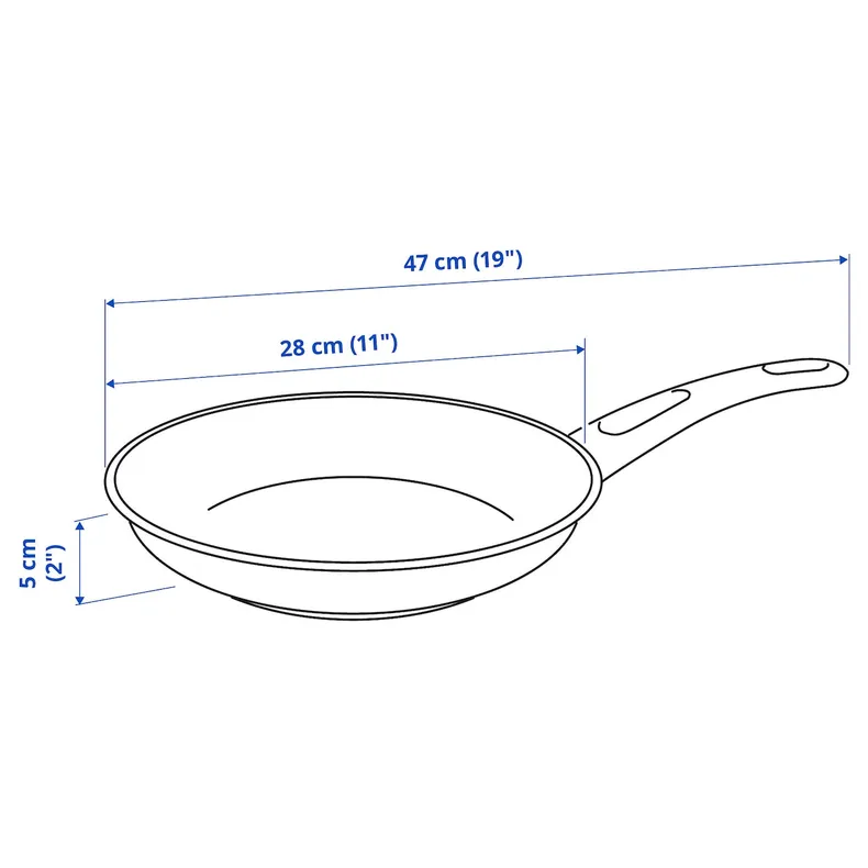 IKEA HEMLAGAD, сковорода, антипригарное покрытие черного цвета, 28 см 905.808.96 фото №7