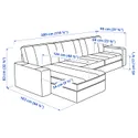 IKEA KIVIK КІВІК, 3-місний диван, з шезлонгом/Гранн/Бомстад чорний 894.431.84 фото thumb №11