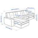 IKEA KIVIK КИВИК, 3-местный диван, с шезлонгом / Гранн / Бомстад черный 894.431.84 фото thumb №11