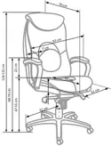 Крісло комп'ютерне офісне обертове HALMAR QUAD чорний, екошкіра перфорована фото thumb №9