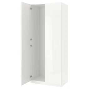 IKEA PAX ПАКС / FARDAL ФАРДАЛЬ, гардероб із 2 дверцятами, білий/глянцевий/білий, 100x60x236 см 399.054.98 фото