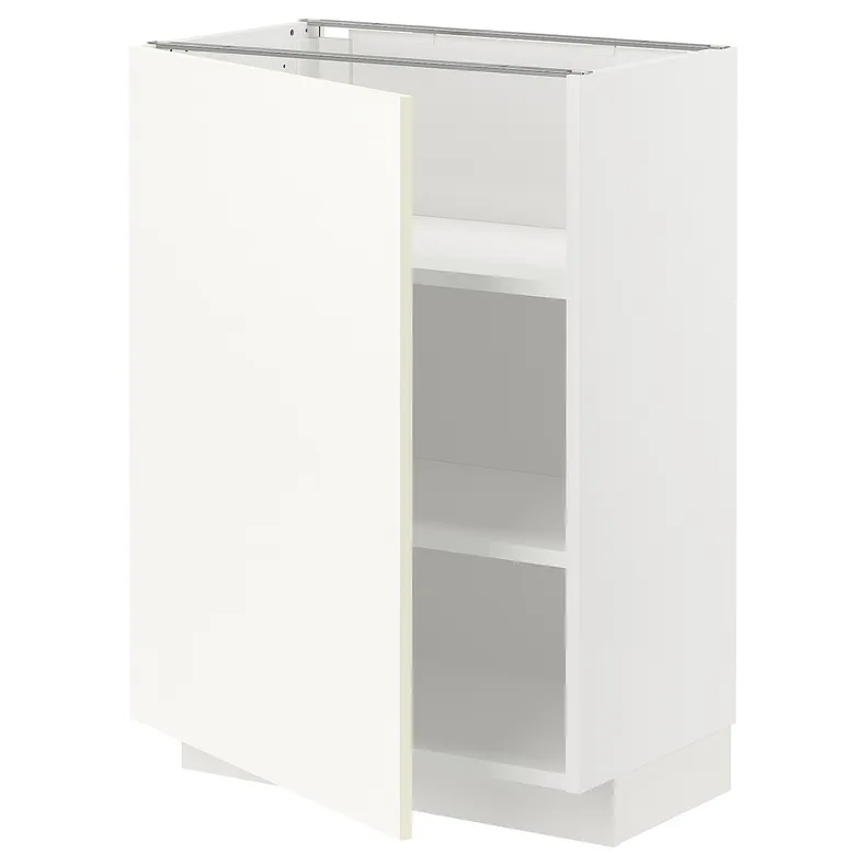 IKEA METOD МЕТОД, напольный шкаф с полками, белый / Вальстена белый, 60x37 см 095.071.32 фото №1