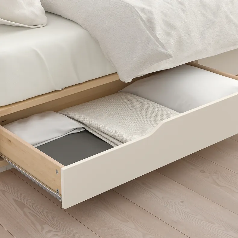 IKEA MANDAL МАНДАЛ, каркас ліжка з узголів’ям, береза / біла, 140x202 см 090.949.47 фото №2