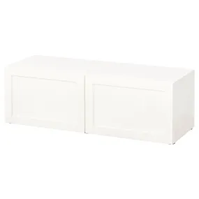 IKEA BESTÅ БЕСТО, секція полиць із дверцятами, білий / ХАНВІКЕН білий, 120x42x38 см 490.474.21 фото