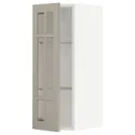 IKEA METOD МЕТОД, навісна шафа,полиці / скляні дверцята, білий / стенсундський бежевий, 30x80 см 194.681.06 фото thumb №1