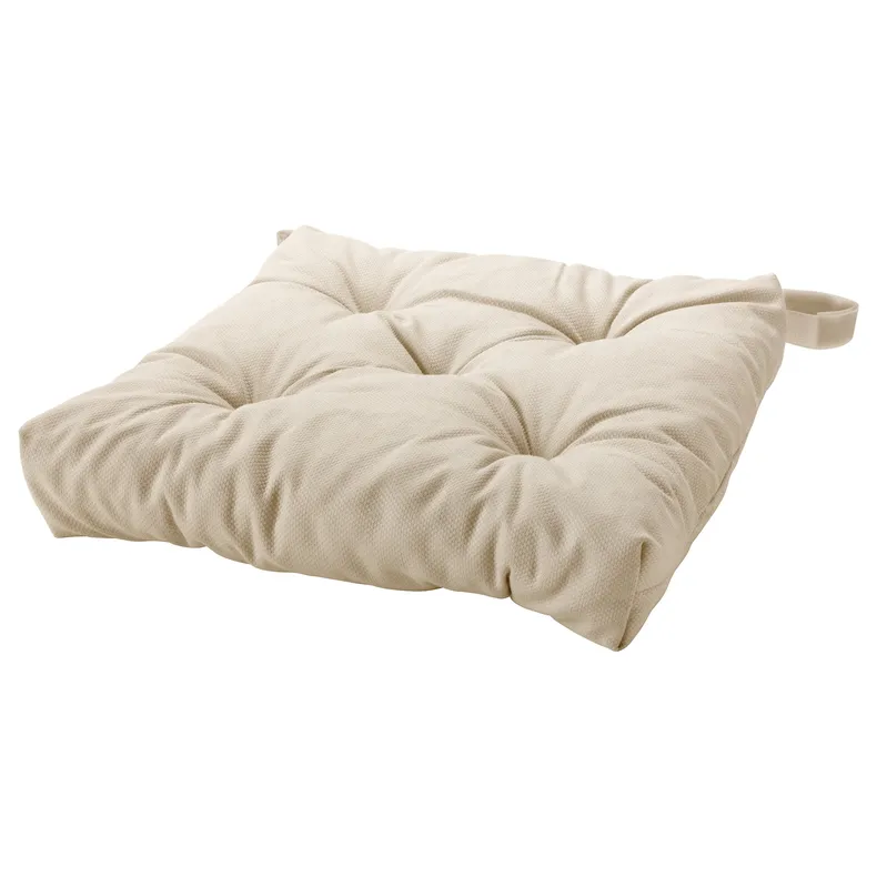IKEA MALINDA МАЛІНДА, подушка на стілець, світло-бежевий, 40/35x38x7 см 102.092.02 фото №1