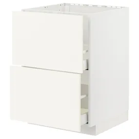 IKEA METOD МЕТОД / MAXIMERA МАКСИМЕРА, напольный шкаф п / мойку+2фасада / 2 ящ, белый / Вальстена белый, 60x60 см 795.071.76 фото