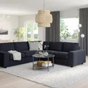 IKEA VIMLE ВІМЛЕ, кутовий диван, 4-місний, з широкими підлокітниками / САКСЕМАРА чорно-синій 894.017.87 фото thumb №2