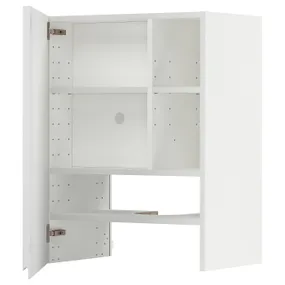 IKEA METOD МЕТОД, навесной шкаф д / вытяжки / полка / дверь, белый / Воксторп глянцевый / белый, 60x80 см 495.044.81 фото