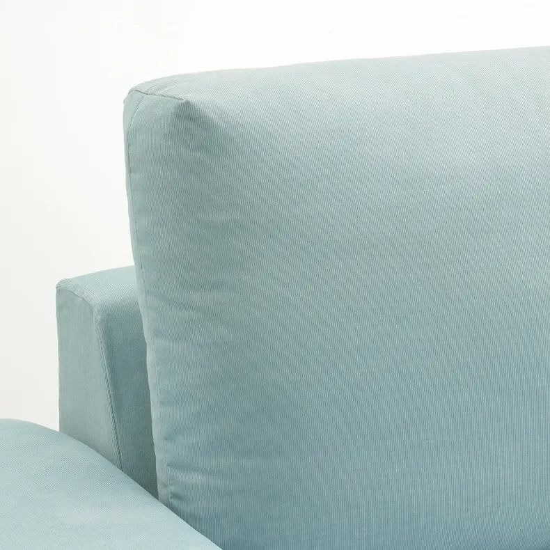 IKEA VIMLE ВИМЛЕ, угловой 5-местный диван с козеткой, с широкими подлокотниками / Саксемара светло-голубой 294.018.27 фото №5