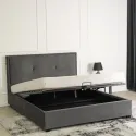 Кровать двуспальная бархатная MEBEL ELITE ANDRE Velvet, 160x200 см, серый фото thumb №3