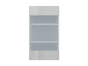 Кухонный шкаф BRW Top Line 40 см левосторонний с витриной серый глянец, серый гранола/серый глянец TV_G_40/72_LV-SZG/SP фото