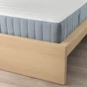 IKEA MALM МАЛЬМ, каркас кровати с матрасом, Шпон дуба, окрашенный в белый цвет / древесина твердой породы валевог, 160x200 см 195.368.41 фото thumb №2