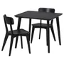 IKEA LISABO ЛИСАБО / LISABO ЛИСАБО, стол и 2 стула, чёрный / черный, 88 см 495.450.90 фото