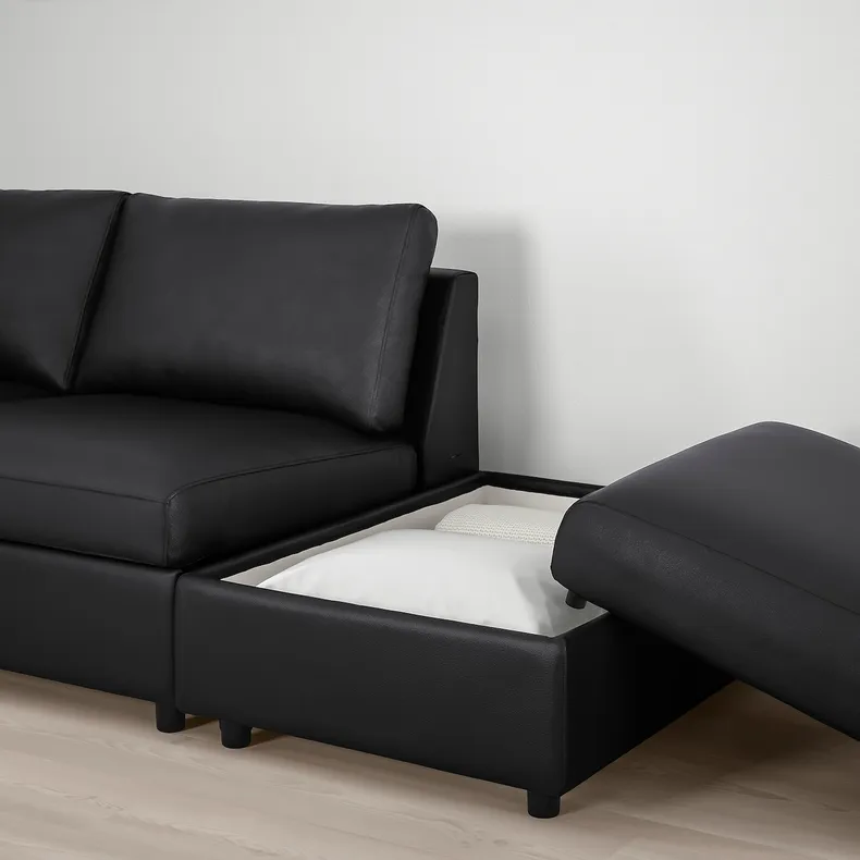 IKEA VIMLE ВИМЛЕ, 3-местный диван, с открытым концом / Гранн / Бомстад черный 293.066.65 фото №3