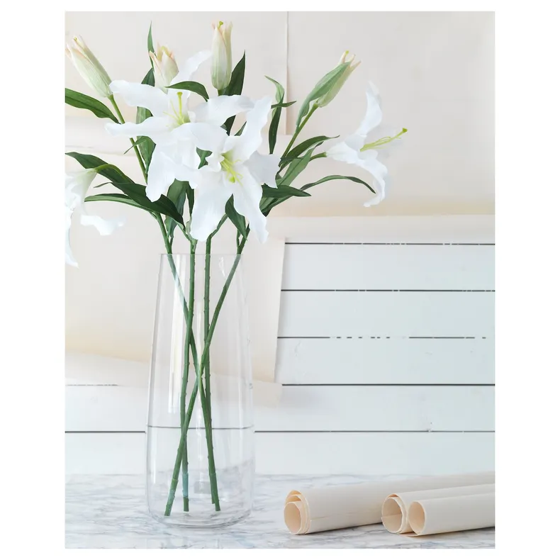 IKEA SMYCKA СМИККА, цветок искусственный, лилия / белый, 85 см 403.335.87 фото №2