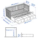 IKEA HEMNES ХЕМНЕС, кушетка, 3 шухляди, 2 матраци, білий, ваннарейд твердий, 80x200 см фото thumb №9