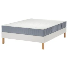 IKEA LYNGÖR ЛЮНГЕР, диван-ліжко, Valevåg середня твердість / легка блакитно-біла, 180x200 см 895.523.85 фото