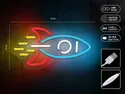 BRW Дитячий неоновий настінний світильник Rocket LED мікс кольорів 093806 фото thumb №3
