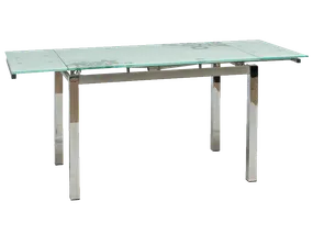 Стол раскладной стеклянный SIGNAL GD017, 110-170х74 см, белый / хром фото