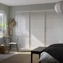 IKEA SKYTTA СКЮТТА / PAX ПАКС, гардероб із розсувними дверцятами, білий Hokksund / глянцевий світло-сірий, 301x160x240 см 695.230.11 фото thumb №2