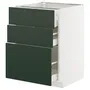 IKEA METOD МЕТОД / MAXIMERA МАКСИМЕРА, напольный шкаф с 3 ящиками, белый/Гавсторп темно-зеленый, 60x60 см 895.571.23 фото