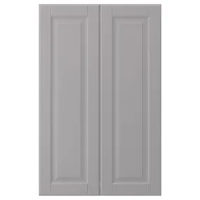 IKEA BODBYN БУДБІН, 2 дверцят для кутової підлог шафи, сірий, 25x80 см 102.210.44 фото