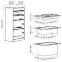 IKEA TROFAST ТРУФАСТ, комбинация с контейнерами / лотком, белый серый / белый, 46x30x94 см 195.333.43 фото thumb №6