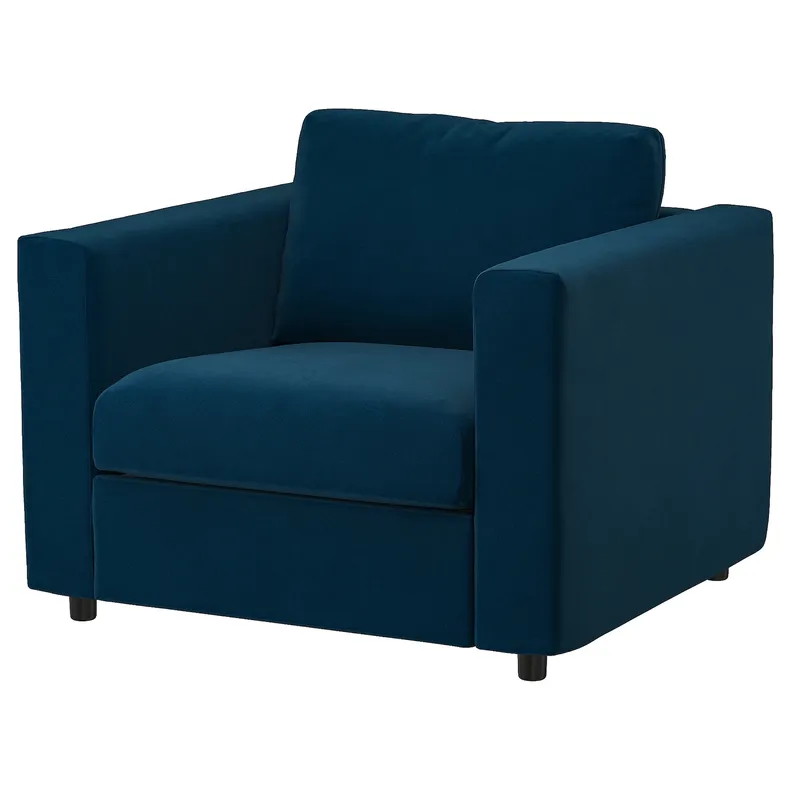 IKEA VIMLE ВІМЛЕ, крісло, Джупард темно-зелено-синій 294.771.29 фото №1