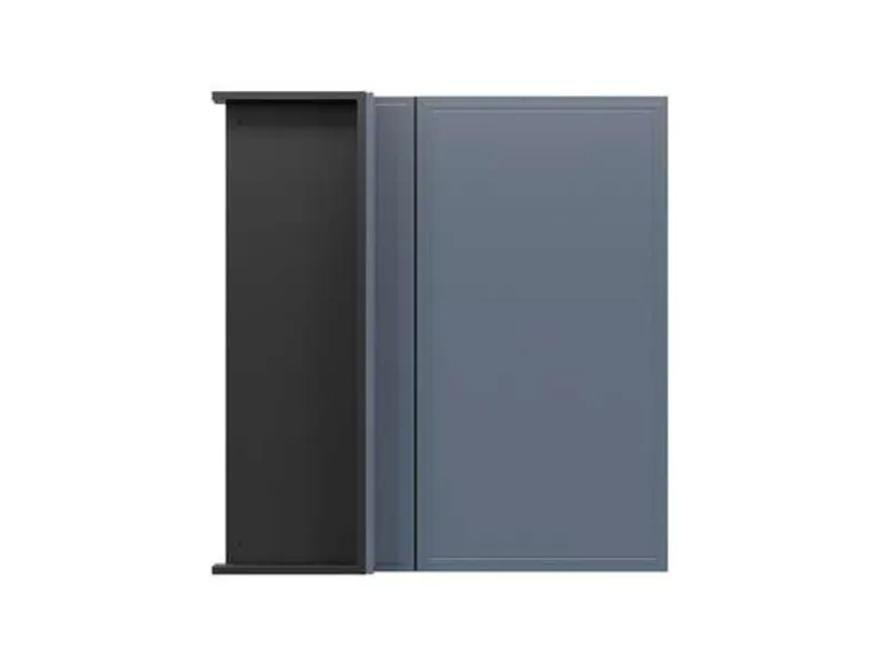 BRW Угловой верхний кухонный шкаф Верди левый мистик матовый строит угловой 90х95 см, черный/матовый FL_GNW_90/95/40_L/B-CA/MIM фото №1