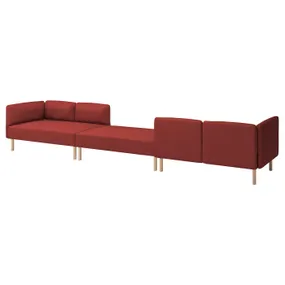 IKEA LILLEHEM ЛИЛЛЕХЕМ, 6-м модульный диван, Окрашенное в коричнево-красный цвет дерево 895.362.01 фото