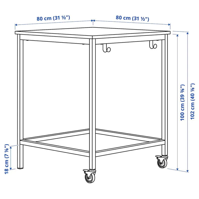 IKEA TROTTEN ТРОТТЕН, стіл, бежевий / білий, 80x80 см 894.369.75 фото №6