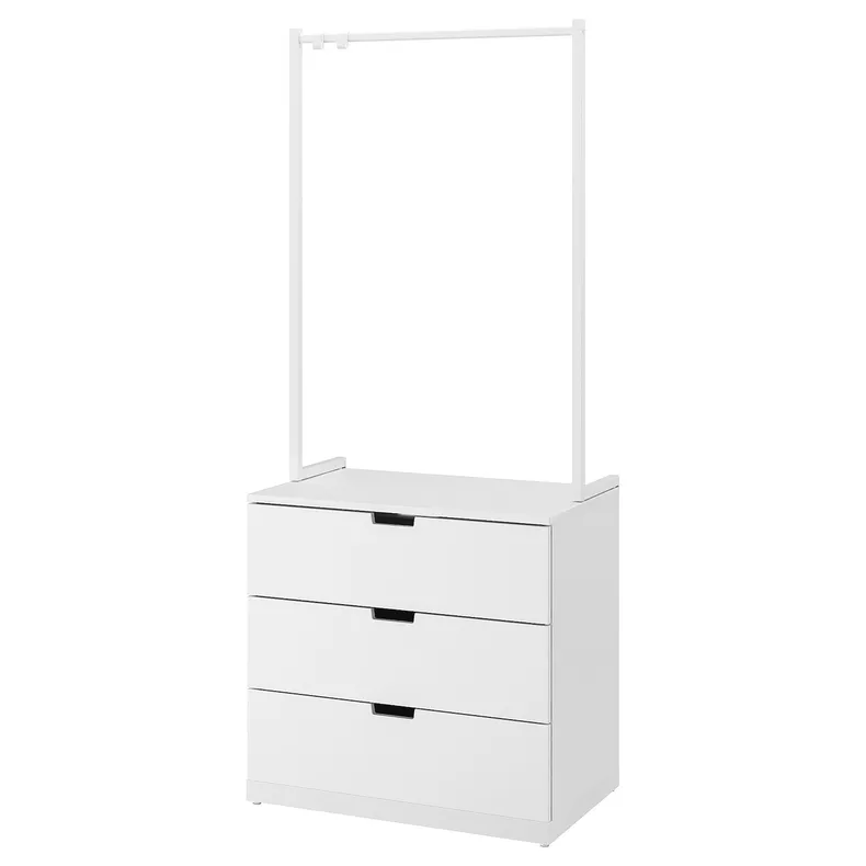 IKEA NORDLI НОРДЛІ, комод із 3 шухлядами, білий, 80x192 см 592.952.17 фото №1
