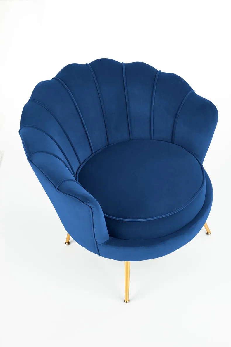 Мягкое кресло HALMAR AMORINITO темно-синий/золотой фото №8