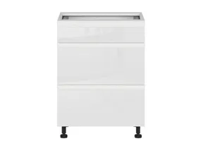 BRW Кухонный цокольный шкаф Sole 60 см с выдвижными ящиками белый глянец, альпийский белый/глянцевый белый FH_D3S_60/82_2SMB/SMB-BAL/BIP фото