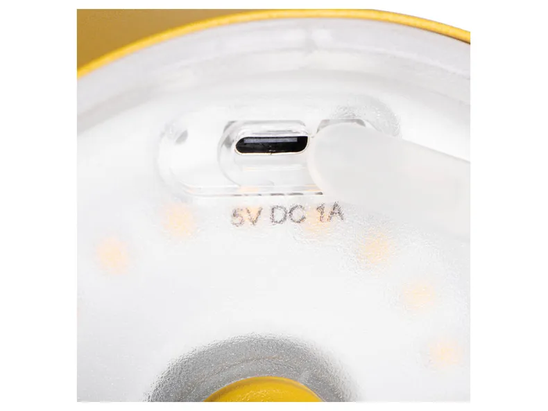 BRW Настільна світлодіодна лампа Hortia бездротова з диммером жовтого кольору 091617 фото №3