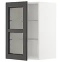 IKEA METOD МЕТОД, навесной шкаф / полки / стеклян дверца, белый / Лерхиттан с черными пятнами, 40x60 см 094.631.33 фото thumb №1