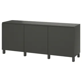 IKEA BESTÅ БЕСТО, комбинация для хранения с дверцами, темно-серый/Вястервикен/Стуббарп темно-серый, 180x42x74 см 795.080.67 фото