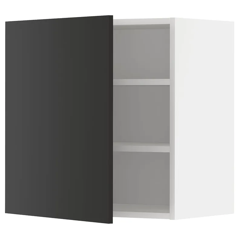 IKEA METOD МЕТОД, навесной шкаф с полками, белый / Никебо матовый антрацит, 60x60 см 794.973.99 фото №1